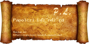 Papolczi Lénárd névjegykártya