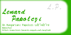 lenard papolczi business card